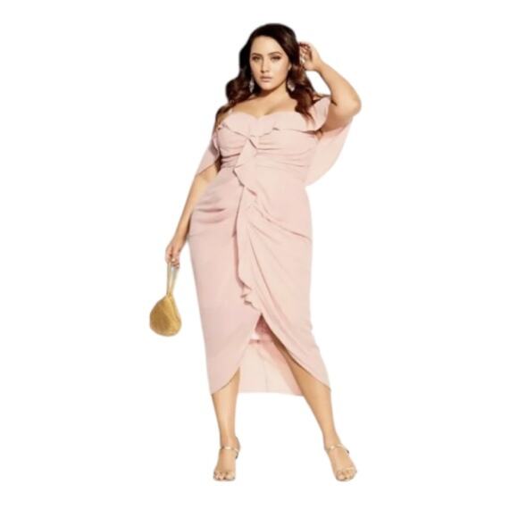 City Chic Dresses & Skirts - NWT CITY CHIC Va Va Voom Dress Ballet Pink Ruffle dress Sz 24